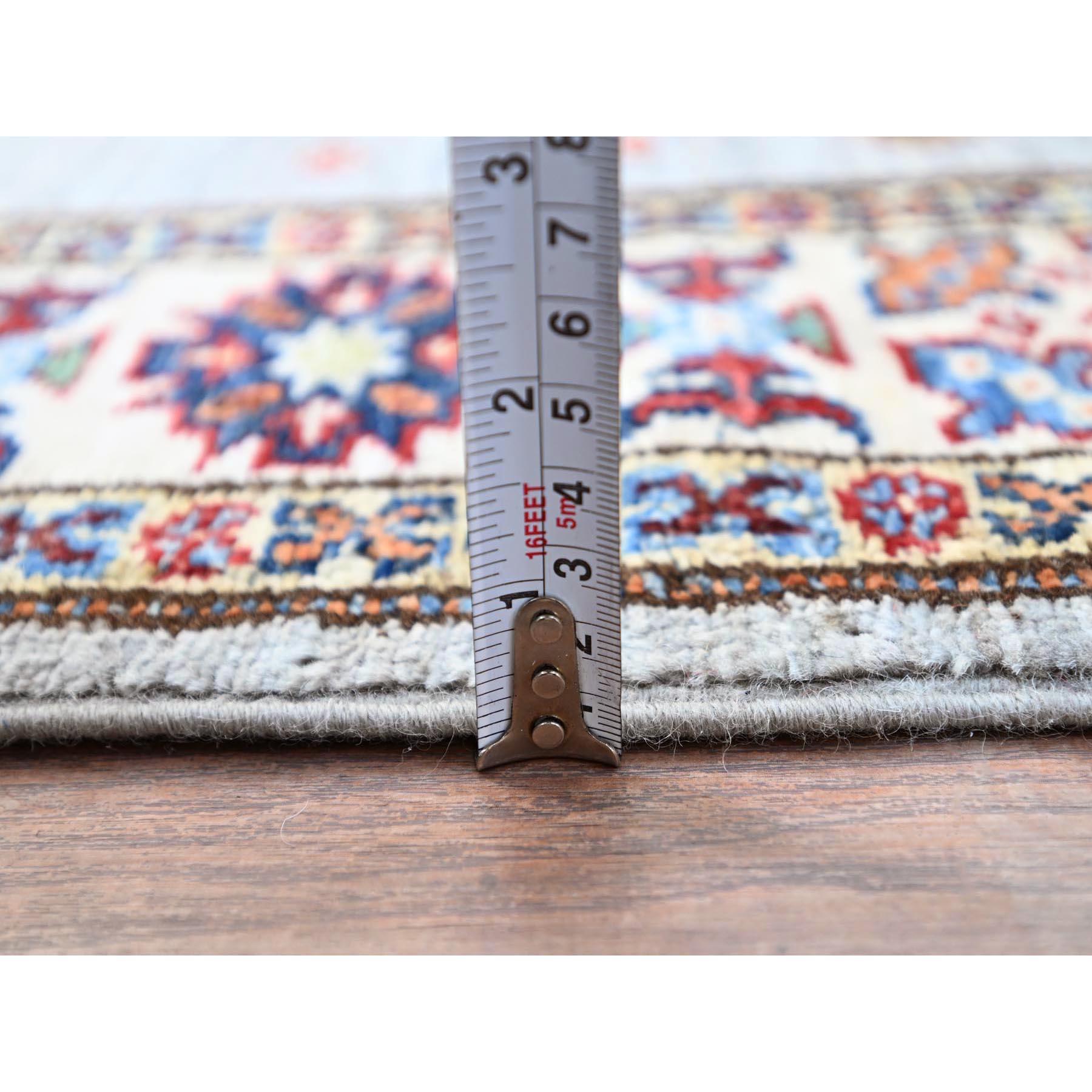 Tappeto orientale Jubilee Gray Wool Afghan Geometric Super Kazak XL Runner 2'9 