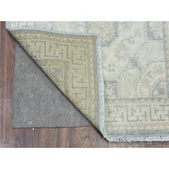 2'9"x18'9" Cream, Hand Knotted White Wash Peshawar, Pure Wool XL Runner Rug