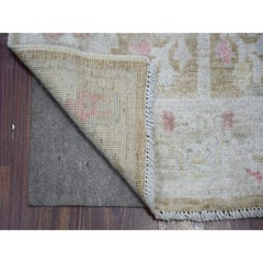 2'9"x19' Faded Brown Afghan Angora Oushak Hand Knotted Pure Wool XL Runner Rug