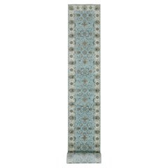 2'9"x24'3" Sapphire Blue Hand Knotted All Wool Shah Abbas XL Runner Oriental Rug