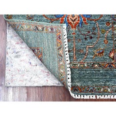Tappeto afgano Sultani blu, 2'9"x4', con motivo a tutta superficie, annodato a mano in lana
