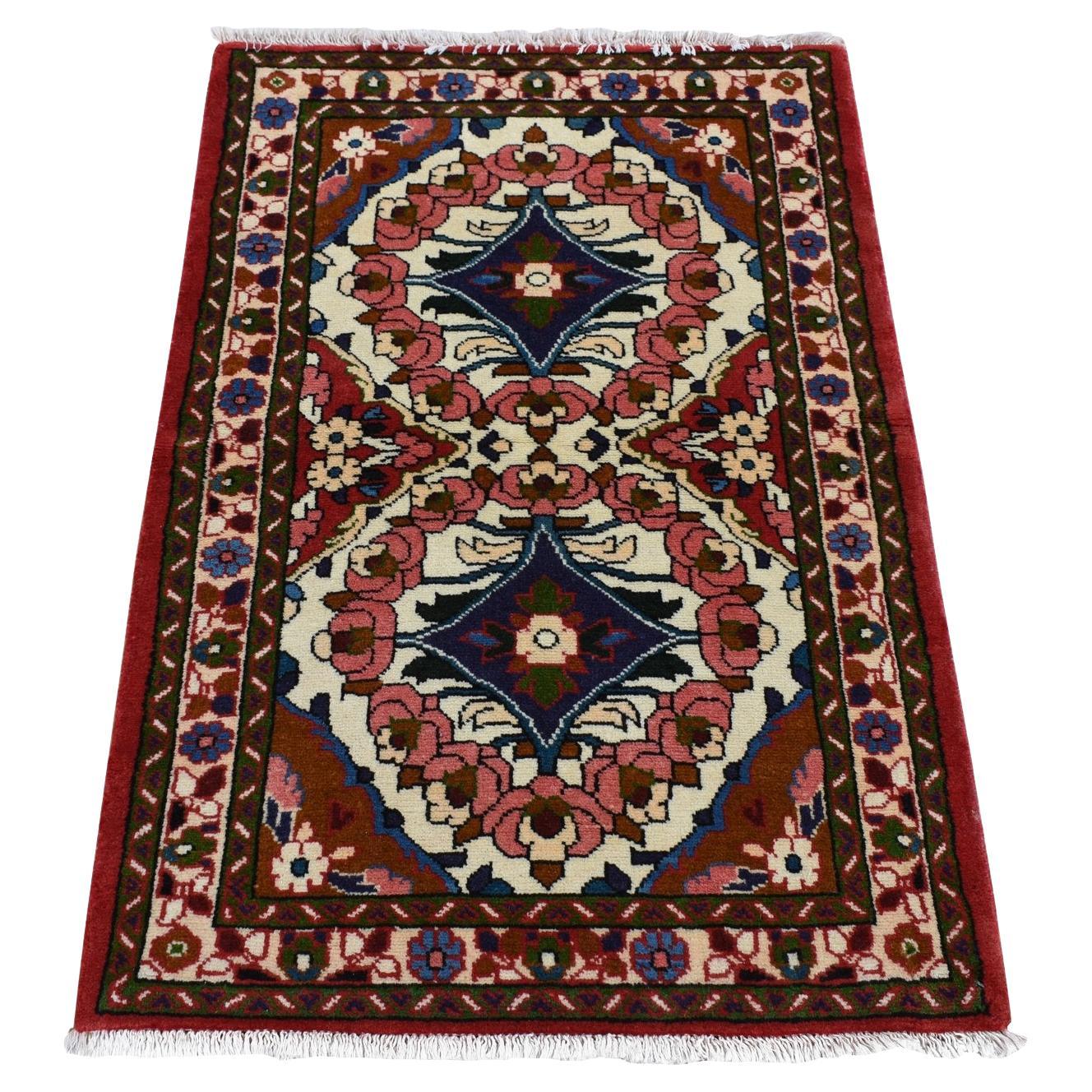 2
9"x4
 Ivory, New Persian Lilihan, Pure Wool, Hand Knotted, Oriental Rug For Sale