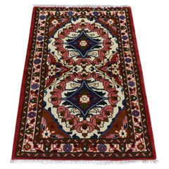 2
9"x4
 Ivory, New Persian Lilihan, Pure Wool, Hand Knotted, Oriental Rug