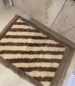 29"x44" Handknotted Turkish Tulu Rug. 100% Natural Undyed Lambswool. Custom Opti