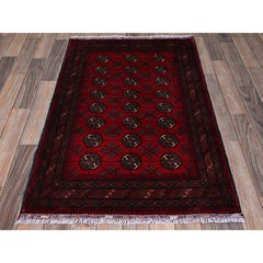 2'9 "x4'4" Rot Prinzessin Bokara mit Medaillons Design 100% Wolle Hand geknüpft Teppich