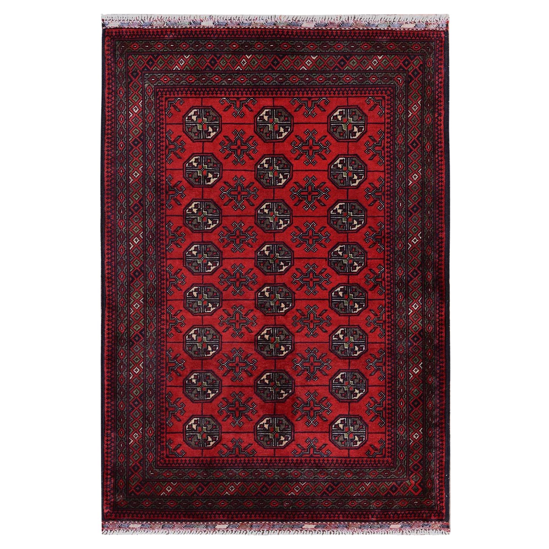 2
9 "x4
4" Red Princess Bokara with Medallions Design 100% Wool Hand Knotted Rug