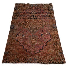 2'9"x4'6" Pink Antique Zoroastrian Sarouk Fereghan Hand Knotted Soft Wool Rug