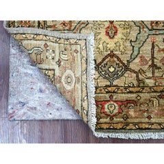 2'9"x4'8" Light Brown Peshawar with Bijar Garus Design Hand Knotted Wool Rug