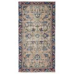 2.9x5.5 Ft Tapis turc à motifs floraux fait main pour intérieurs bohémiens et classiques