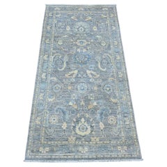 2'9 "x5'6" Tapis de course Gray Peshawar Ziegler Mahal High Mountain Wool Hand Knots Rugs