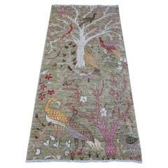 2'9 "x6' Laurel Green Natural Wool Hand Knotswar Runner Tapis d'Orient