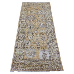 2'9"x6'2" Brown Afghan Angora Oushak Wool Hand Knotted Runner Oriental Rug