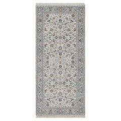 2
9 "x6
2" Elfenbein Nain mit Blumenmuster Wolle und Seide Hand geknüpft Läufer Teppich