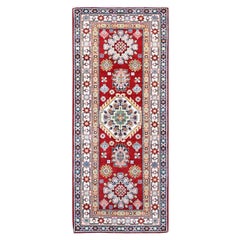2
9 "x6
6" Kirschrot Denser Weave Orientalische Wolle Hand Knotted Kazak Läufer Teppich
