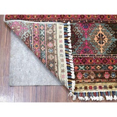 2'9"x7'10" Handgeknüpfter Beige Super Kazak Khorjin Design Läufer aus reiner Wolle