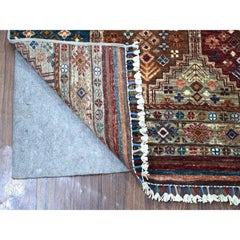 Tappeto Runner in pura lana Super Kazak Khorjin Design/One grigio annodato a mano 2'9 "x8'