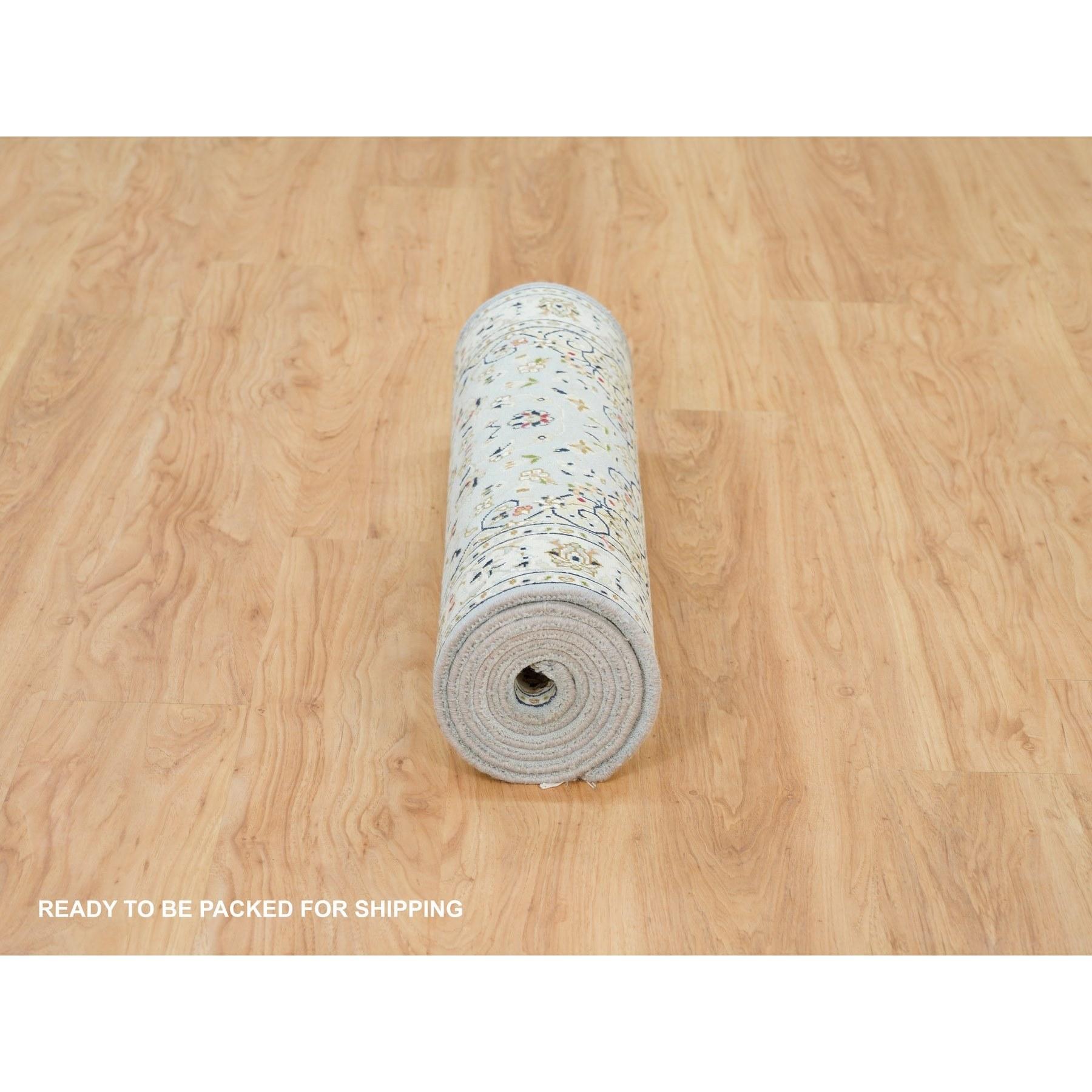 Tappeto Runner Blu 250 KPSI Extra Soft Wool annodato a mano Design/One 2'9 