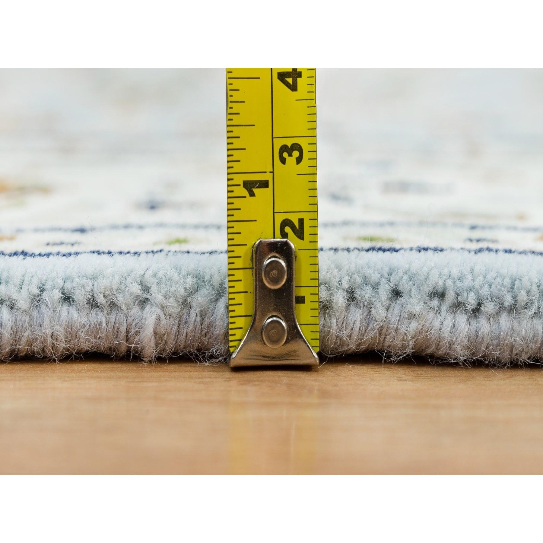 XXI secolo e contemporaneo Tappeto Runner Blu 250 KPSI Extra Soft Wool annodato a mano Design/One 2'9 