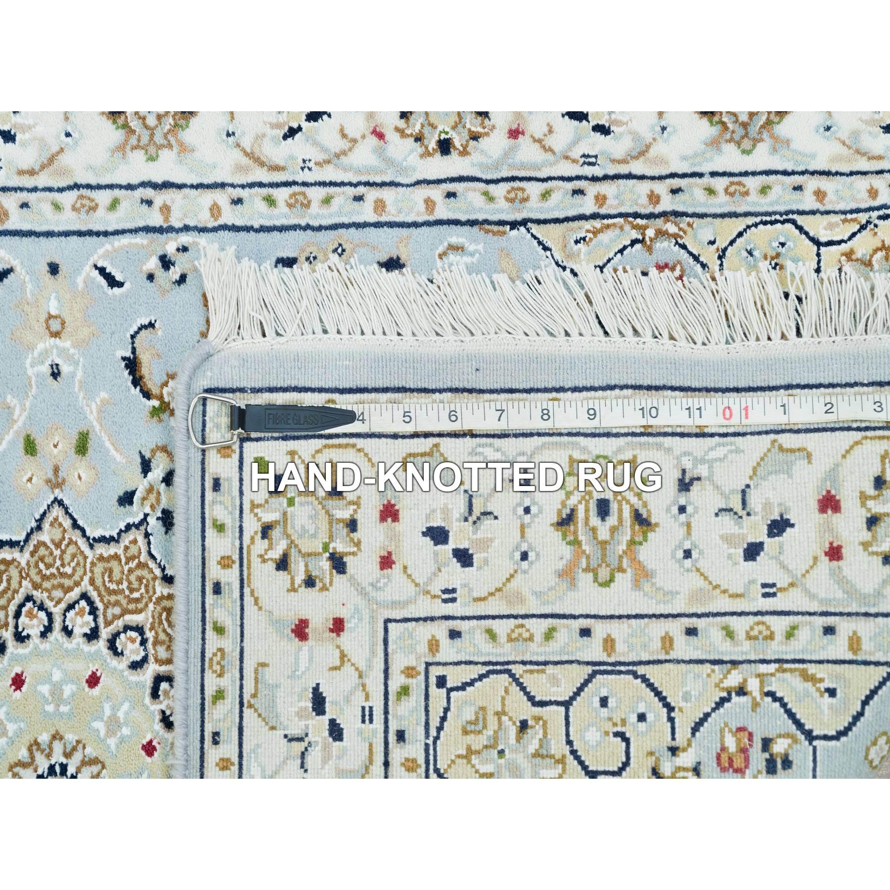 Lana Tappeto Runner Blu 250 KPSI Extra Soft Wool annodato a mano Design/One 2'9 