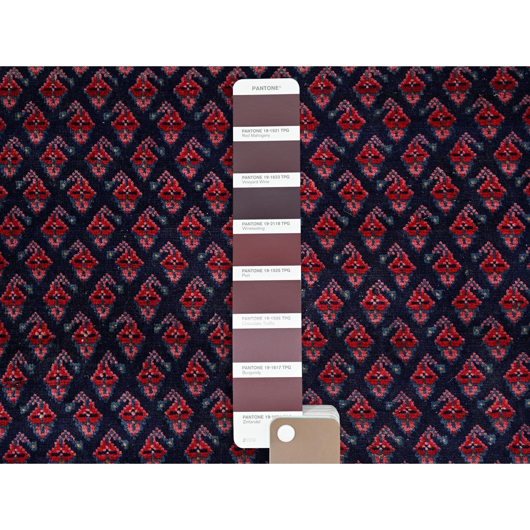 Perse Tapis oriental vintage persan Tabriz noué à la main rouge vin 2'9