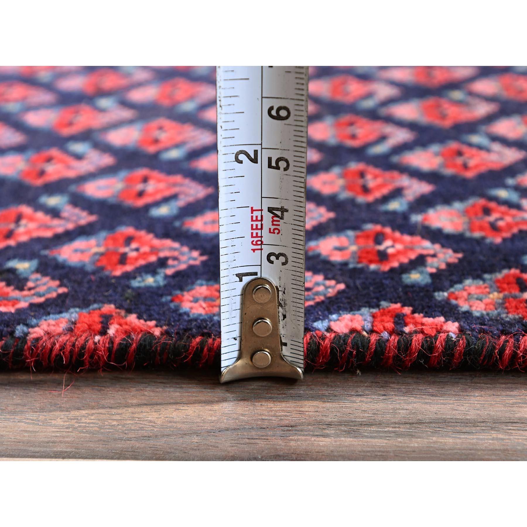 Tapis oriental vintage persan Tabriz noué à la main rouge vin 2'9