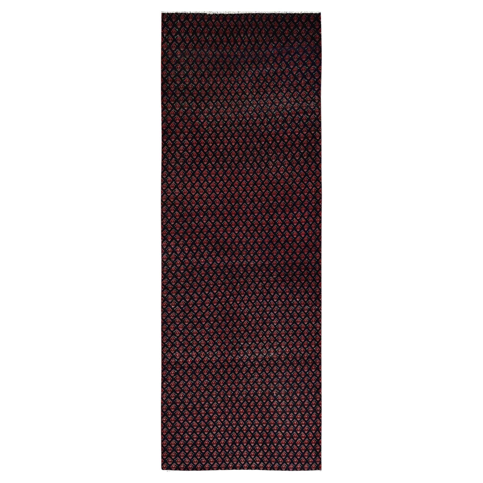2'9 "x8'4" Tappeto orientale Vintage Persiano Tabriz annodato a mano in lana