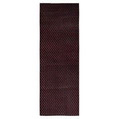 2'9"x8'4" Wine Red Vintage Persian Tabriz Hand Knotted Wool Runner Oriental Rug