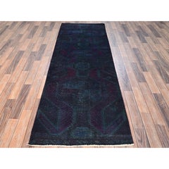 2'9"x8'6" Red Overdyed Vintage Northwest Persian Hand Knotted Wool Runner Rug