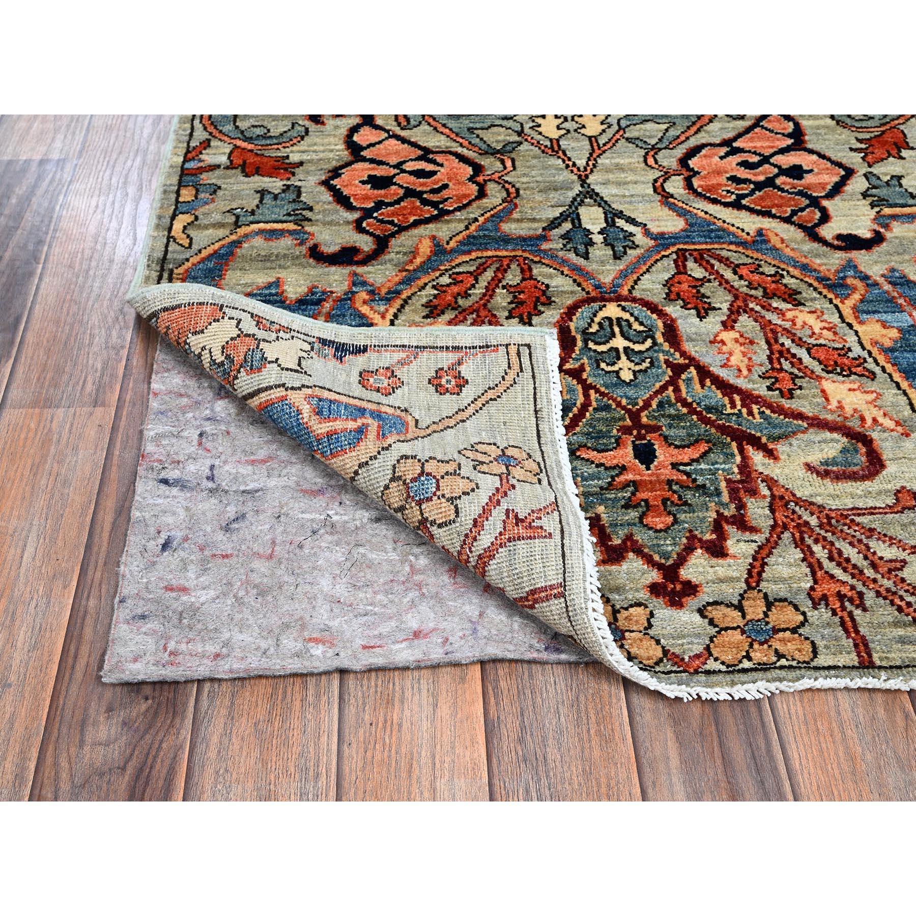 Tribal Tapis de course Bijar Garus Design Aryana de qualité noué à la main gris 2'9