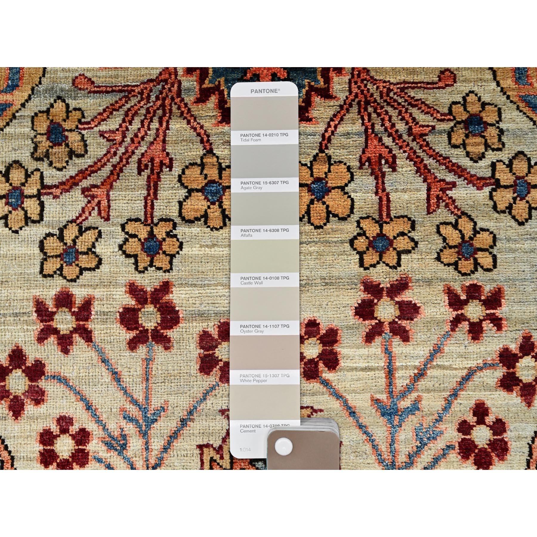 Afghan Tapis de course Bijar Garus Design Aryana de qualité noué à la main gris 2'9
