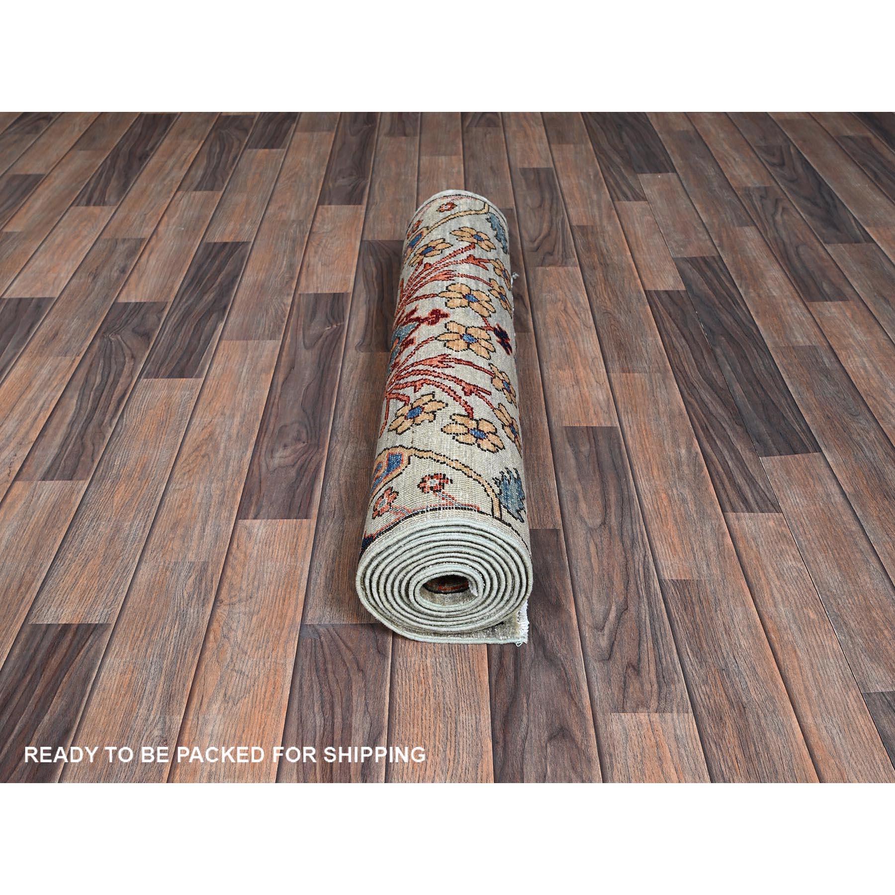 Noué à la main Tapis de course Bijar Garus Design Aryana de qualité noué à la main gris 2'9