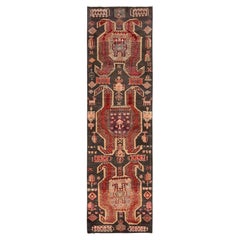 2'9 "x9'3" Braun Vintage Nordwest Persisch Handgeknüpft Reine Wolle Läufer Teppich