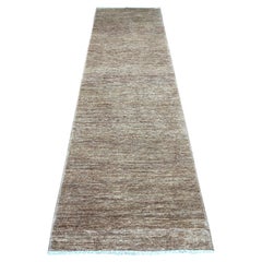2'9 "x9'7" Brown Plain solide Muster handgeknüpft Ghazni Wolle Läufer Orientteppich