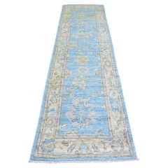 2
9 "x9
9" Beerenblau Afghan Angora Oushak Wolle Hand geknüpft Läufer Orientteppich