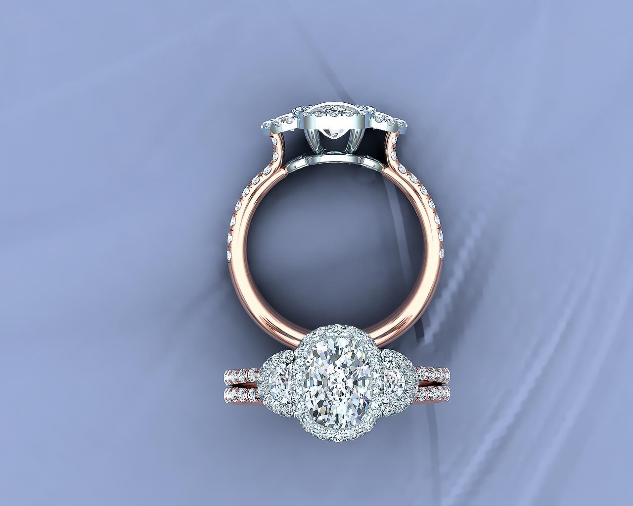 Modern 2Carats Cushion Diamond Engagement Ring For Sale