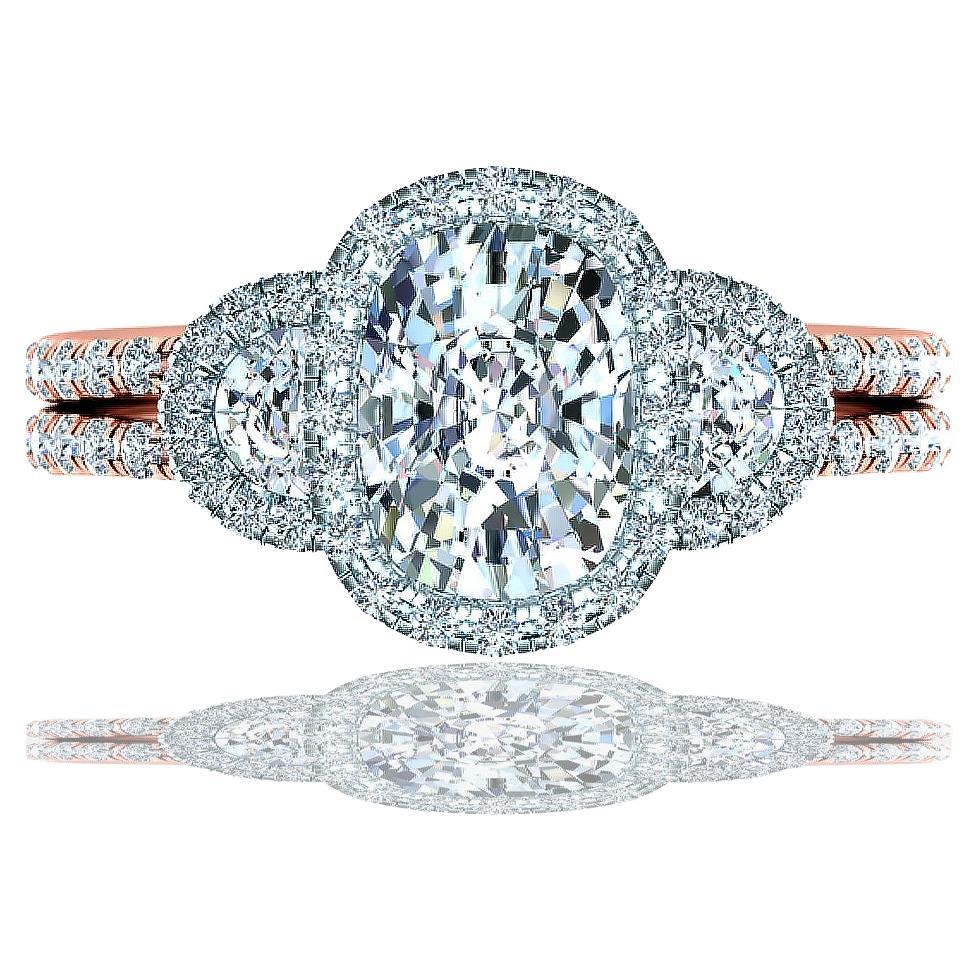 2Carats Cushion Diamond Engagement Ring For Sale