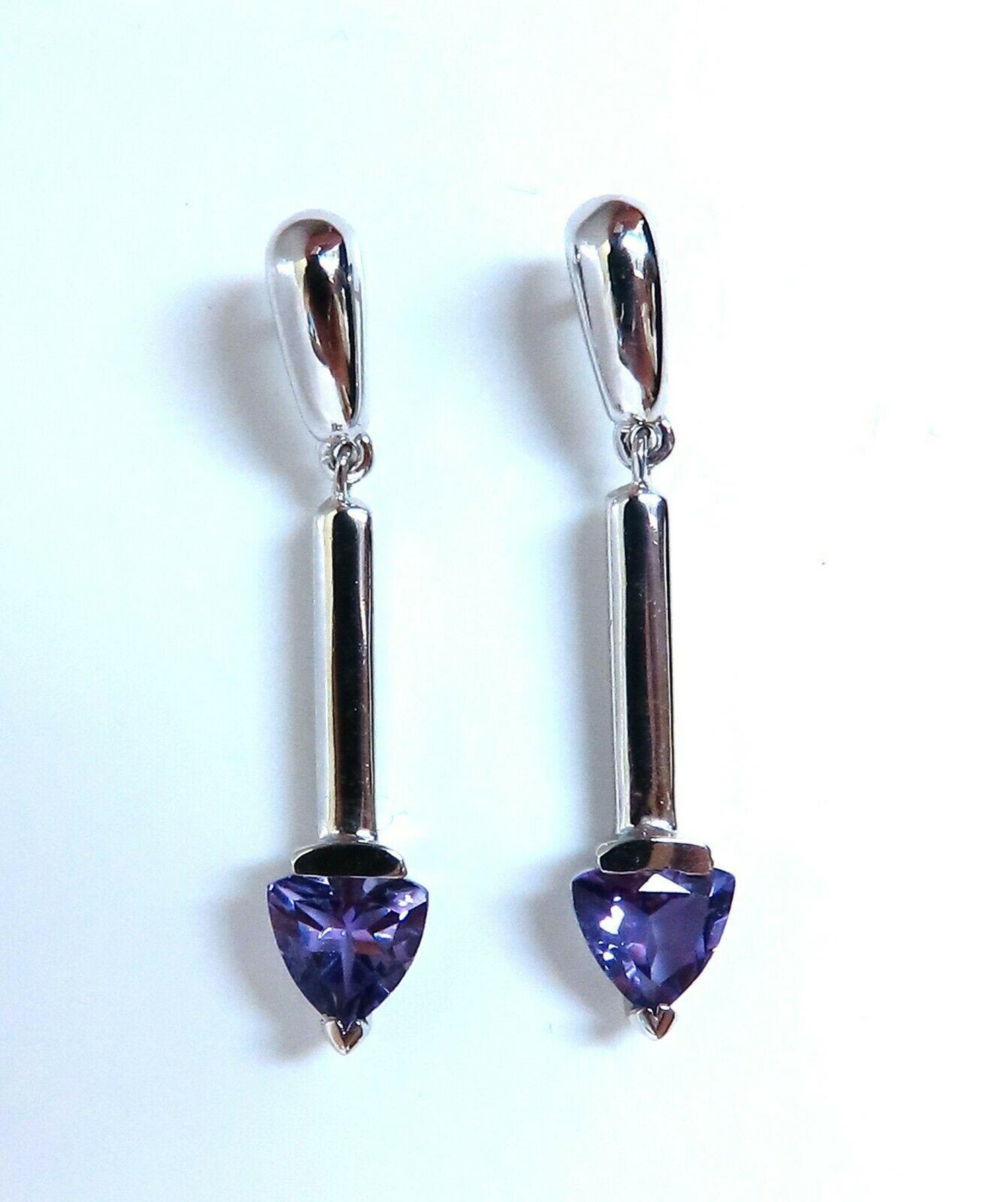 .52ct Diamond and Purple Amethyst 18k Rose Gold Dangle Earrings