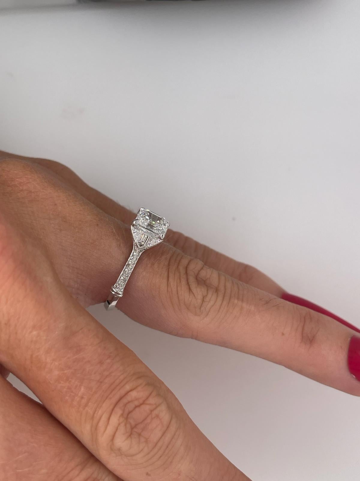 For Sale:  2ct Art Deco asscher cut diamond ring 16