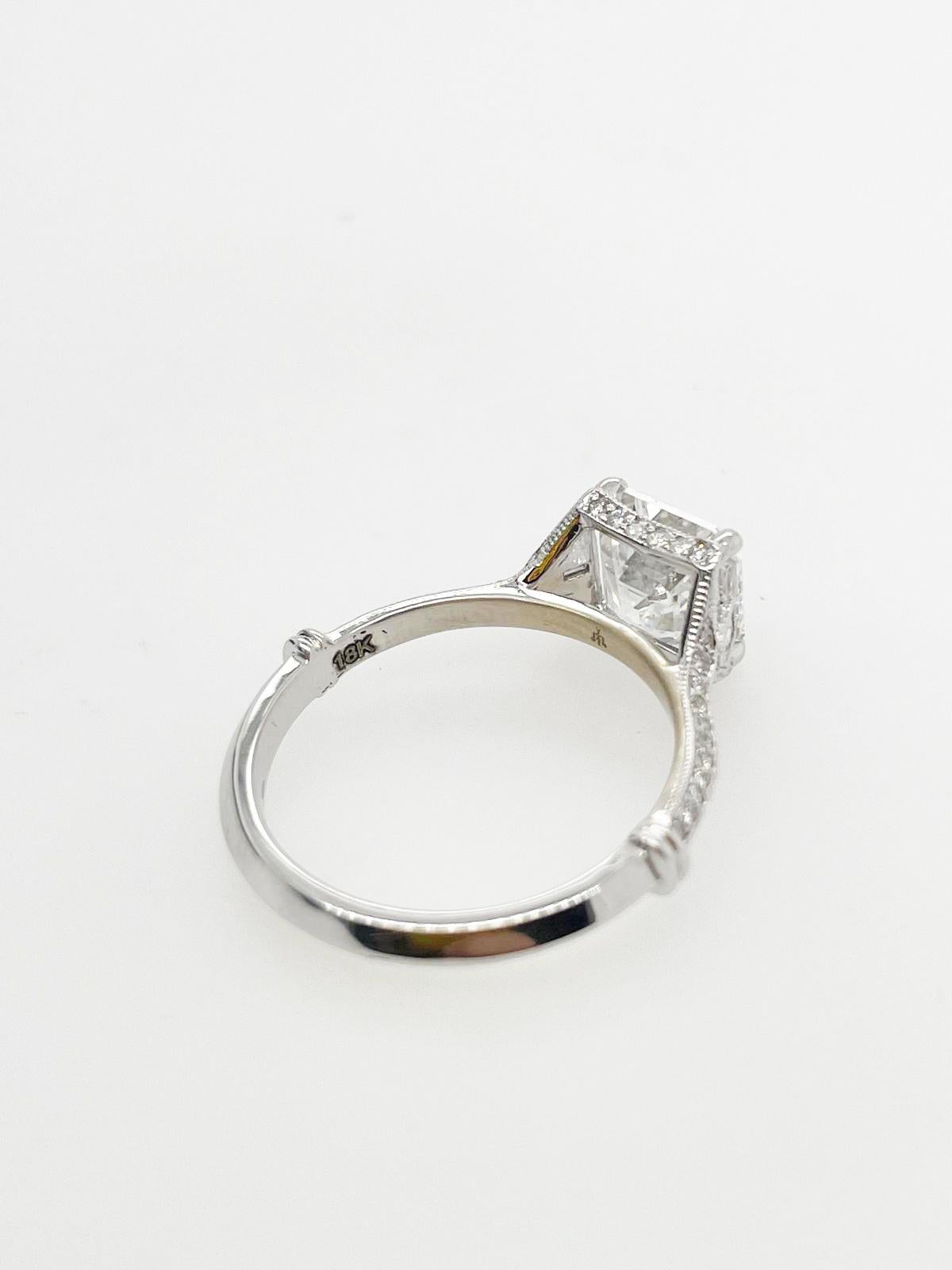 For Sale:  2ct Art Deco asscher cut diamond ring 3