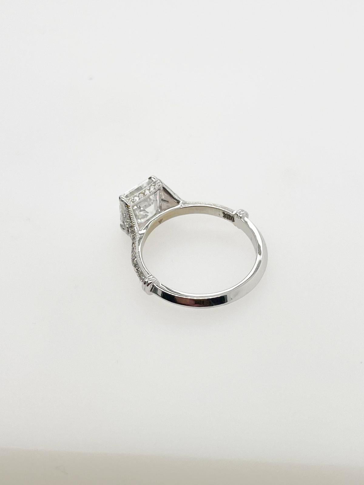 For Sale:  2ct Art Deco asscher cut diamond ring 4