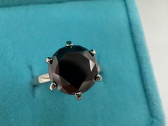 2ct Black Diamond ring solitaire 14KT gold elegant large diamond ring