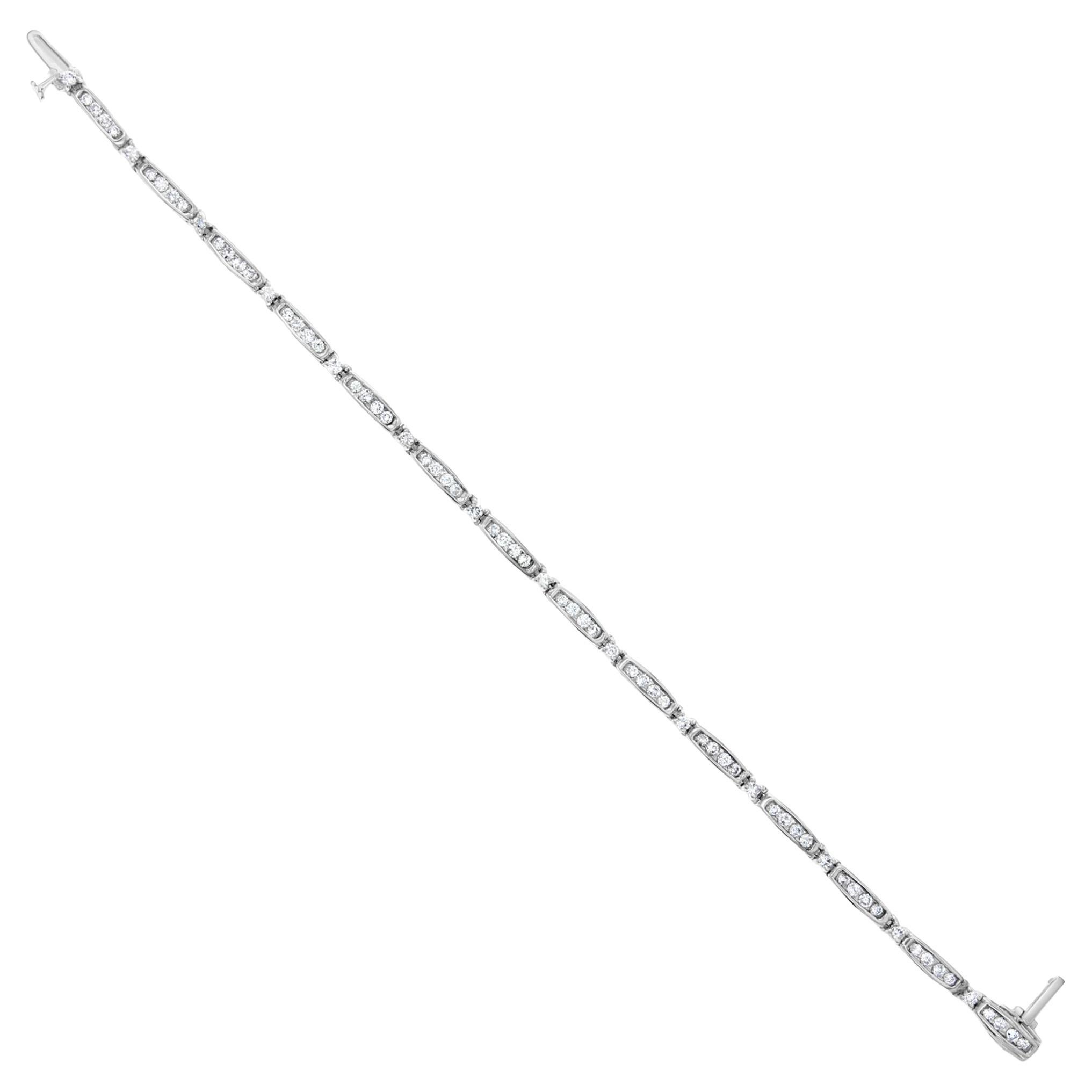 Bracciale tennis con diamanti incastonati a canale 2CT in oro bianco 14k