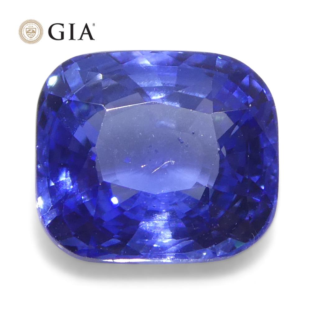 Zaffiro blu a cuscino da 2 carati certificato GIA Sri Lanka in vendita 5