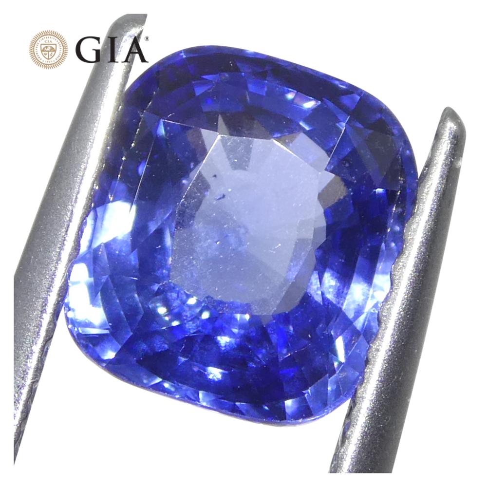 Zaffiro blu a cuscino da 2 carati certificato GIA Sri Lanka in vendita 6
