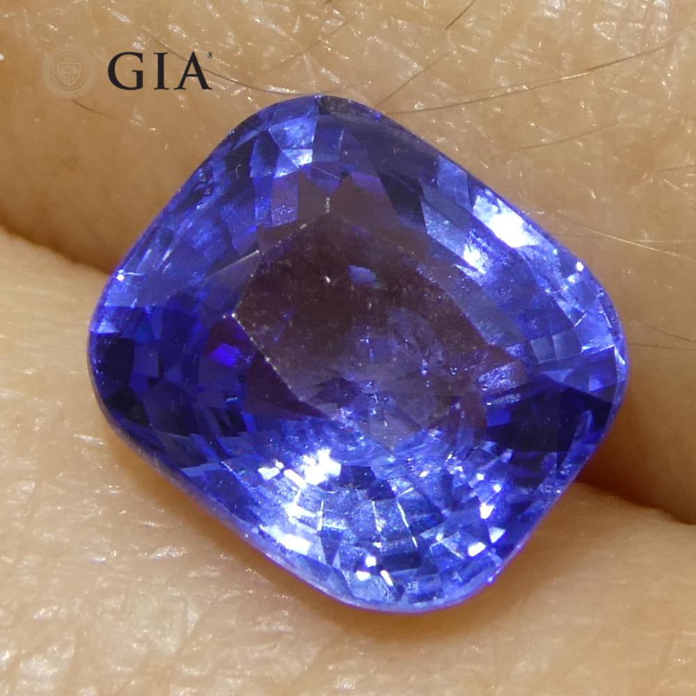 Zaffiro blu a cuscino da 2 carati certificato GIA Sri Lanka in vendita 7