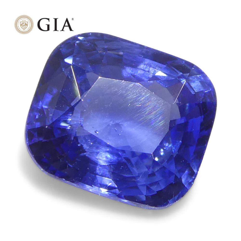Zaffiro blu a cuscino da 2 carati certificato GIA Sri Lanka in vendita 1