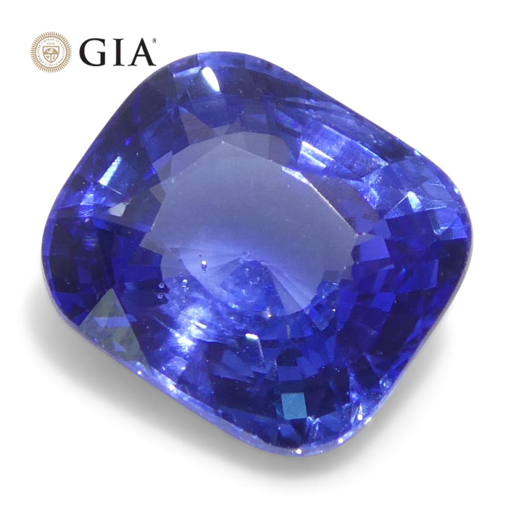 Zaffiro blu a cuscino da 2 carati certificato GIA Sri Lanka in vendita 4
