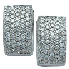 2 Carat Diamond 18 Karat White Gold Huggie Earrings 2 Carat Diamond 18 Karat White Gold Huggie Earrings