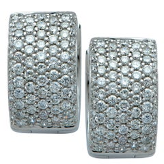 2 Carat Diamond 18 Karat White Gold Huggie Earrings