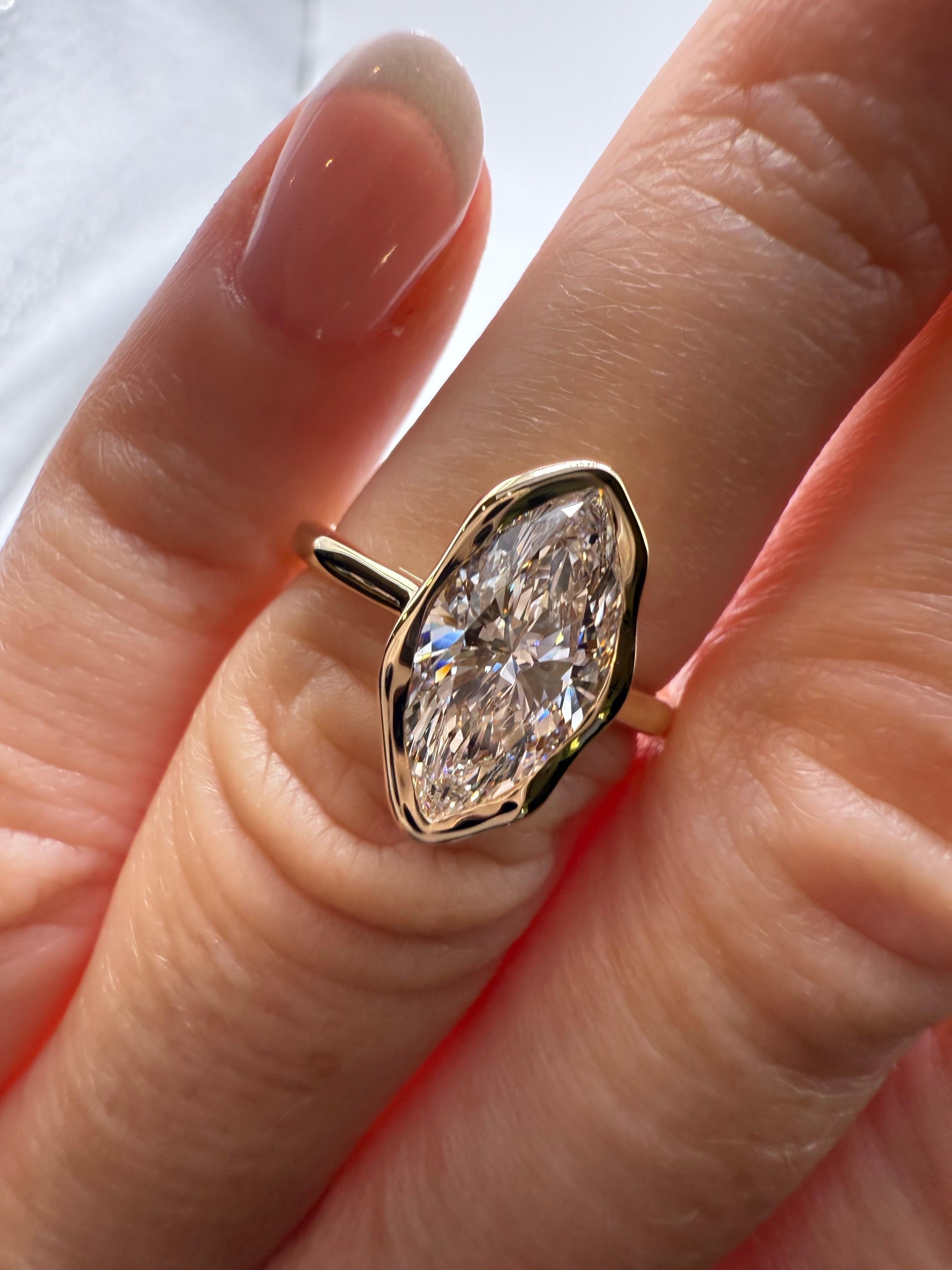 Bague de fiançailles diamant 2ct Bague de designer or jaune 18KT VS1 E Neuf - En vente à Boca Raton, FL